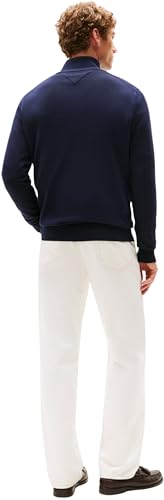 Pull Zipper Essential Cotton Mock Tommy Hilfiger en Maille de Coton Premium