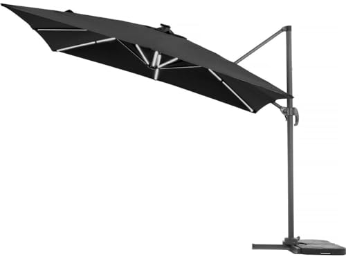 Habitat et Jardin Parasol déporté avec LED - Sun 4 Luxe - 3 x 4 m - Noir