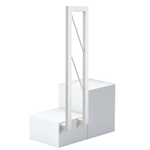 Rambarde d'escalier en U blanche en fer forgé 20x90 cm pour porche et jardin