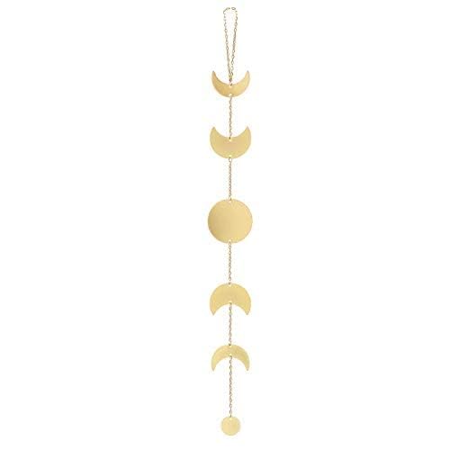 Image of INSHREYS Wall Decorations | Boho Accents Wall Decor | Moon Phases Art | Moon Phase Wall Hanging | Bohemian Decor for Bedroom, Home, Living Room, Apartment or Dorm (24.8 INCH, GOLDEN)