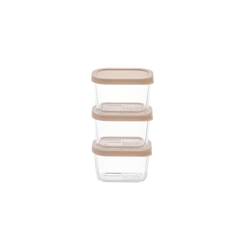 Glass Food Storage Containers with Lids — 6 Piece — 10.5 oz Glass with BPA-Free Leak Resistant Stackable Lids — Microwave, Oven & Dishwasher Safe — Ideal for Meal Prep & More - Cashew Cream