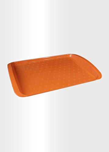 ECO Rectangular Heavy Duty Serving Tray (Orange, Medium), 42.5 x 30 x 2 cm