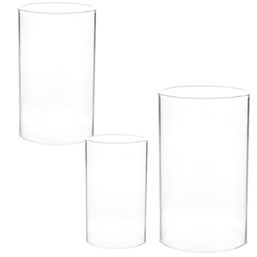 Didiseaon 3pcs Candle Shade Glass Votive Candle Holders Tapered Candlestick Holders Tea Light Holders Decorative Candle Holders for Pillar Candles Lamp Cover High Borosilicate Glass Desktop