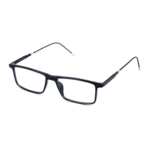 Image of Rectangle Full Frame Glossy Black Eyeglasses for Unisex || (86907)