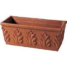 Caja rectangular de terracota hoja Roma 60 cm
