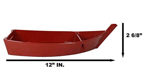 Plato para servir sushi en forma de barco rojo de 12 pulgadas miniatura 2