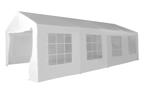 METRO Professional Carpa para Fiestas Blenheim, Acero/Polietileno, 3 x 4 m, Impermeable, Paredes Laterales y Ventanas, Carpa para el Exterior con Protección UV, Bolsa de Transporte Incluida, Blanca