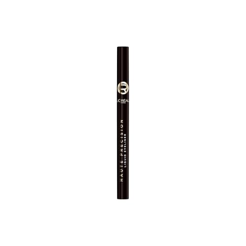 L'Oréal Paris, Delineador de Ojos Líquido, Larga Duración 24H, Punta de Fieltro Suave, Color Intenso, Waterproof, Aplicación y Líneas Precisas, Haute Precision, Tono: Marrón (Le Brun)