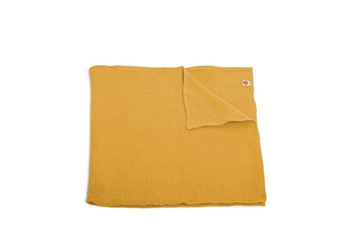 nanito Schal Halstuch Babyhalstuch Kinderschal Musselin Musselintuch Farbwahl Kinder Kinderhalstuch Baby Junge Mädchen Spucktuch Tuch 100% Bio Baumwolle 45 x 45 cm (senf)