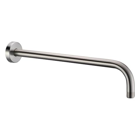 Purelux Shower Extension Extra Long Stainless Steel Shower Arm Water Outlet PJ1602 with Flange, Brushed Nickel 16 Inches Cover