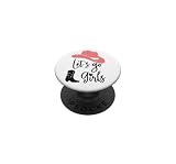 Let's Go Girls Cowgirl Bacherlorette Party Pink Cowboy Bride PopSockets PopGrip Adesivo