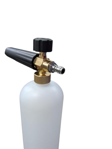 Image of Adjustable Foam Wash Gun Bottle Car Wash Gun Snow Foam Lance | 1 /4 inch Quick Connector Foam Blaster for Pressure Washer (Black)