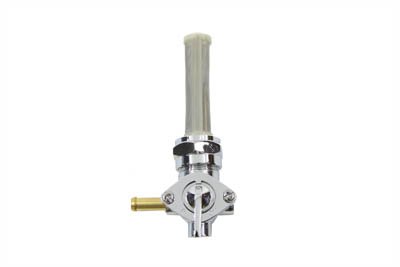 V-Twin 35-0498 - Chrome Petcock with Nut and 90° Left Outlet
