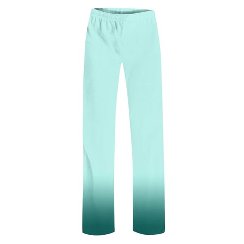 Girls Gradient Cute Summer Workout Pants Elastic Waist Lightweight Straight Yoga Trousers with Pockets for Kids 4-14 Years4