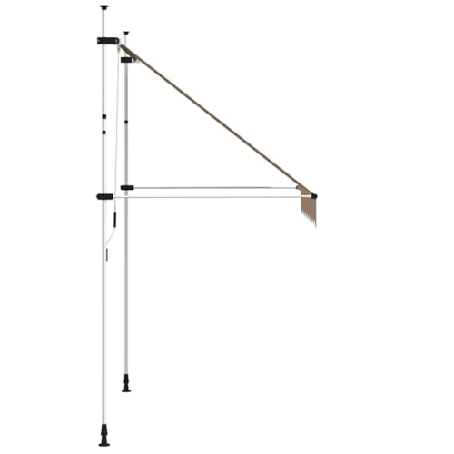Auvent rétractable manuel 200 cm en polyester jaune et bleu avec cadre en acier pour balcon - 5