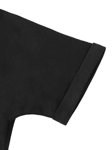 Image of Girls Off the Shoulder Tops Crop Short Sleeve Tees | Rolled Cuffs, Loose Fit, Crop Tops, Dance, Summer, Oversized, Trendy