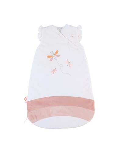 NOUKIE'S - Gigoteuse Hiver 0-6 Mois (70 cm) - Gigoteuse TOG 2 à 3,5 - Fermeture Zippée - Polyester/Coton - Blanc & Rose