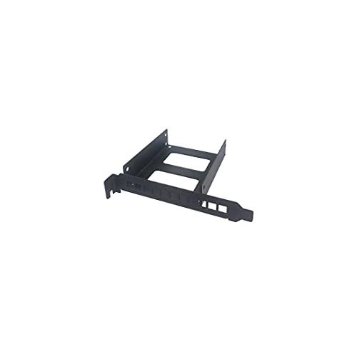 JMT Metal PCI Slot 2.5inch IDE/SATA/SSD/HDD Mounting Bracket Rear Panel Mount Bracket Hard Drive Adapter Tray Caddy with Sata Data Cable (Full Height Bracket)