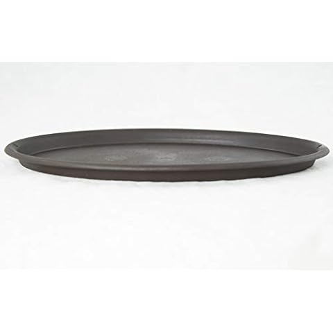 Oval Plastic Brown Humidity/Drip Tray for Bonsai Tree & House Indoor Plant - Outside Dimension 12.5"x 8.75"x 0.5"- (1023) Cover