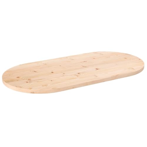 vidaXL Tablero de Mesa Ovalado Madera Maciza de Pino 100x50x2,5 cm