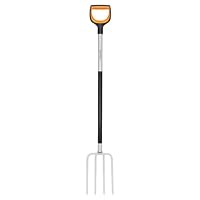 Fiskars Spatengabel für harte, steinige Böden, Mit 4 Zinken, Länge: 120 cm, Qualitätsstahl-Zinken/Glasfaserverstärkter Kunststoff-Stiel, Schwarz/Orange, Xact, 1070716