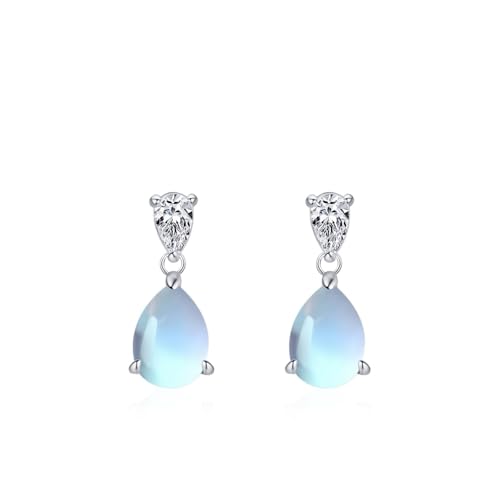 Boucles d'oreilles clou pierre de lune en argent 925 anti-allergie pour femme