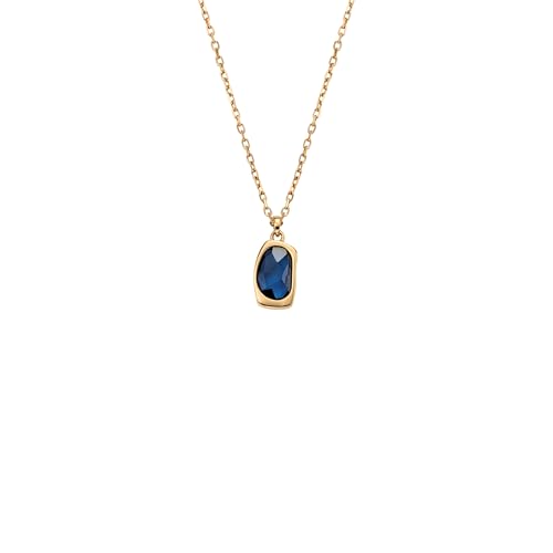 Skagen Womens Sofie Sea Glass Gold-Tone Stainless Steel Pendant Necklace (Model: SKJ1884710)