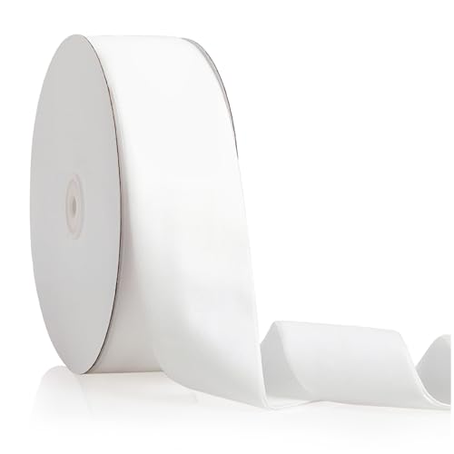 2' X 20 Yards White Velvet Ribbon for Christmas...