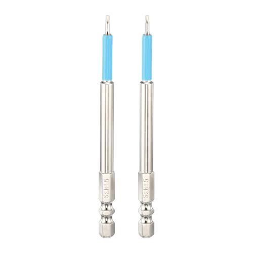 Image of sourcing map 2pcs Hex Impact Screwdriver Bits 1.5mm (H1.5) Magnetic Hexagonal Head 1/4" Hex Shank 100mm (4") Long Chrome Plating S2 Steel Hexagon Wrench Drill Bits Electric Power Tools