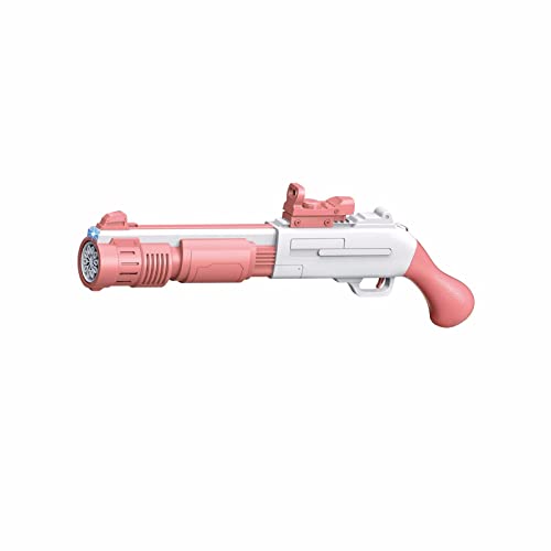 HXWLF 50 cm / 64,5 cm Seifenblasenmaschine, Tragbare Gatling-Seifenblasenmaschine mit Kühler Beleuchtung Pink-Short Cover