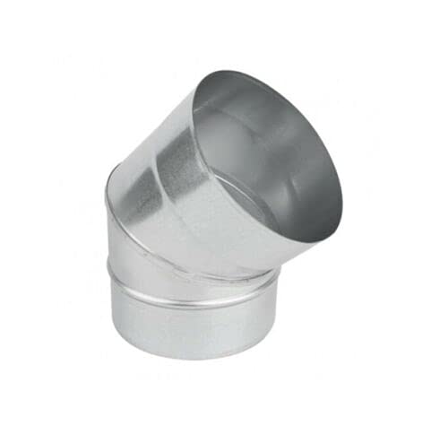 Prostko Galvanized Steel Elbow - 45 Degree - Chimney Flue Liner - Bend Pipe Multi Fuel Stoves. (80mm / 3.15''), Silver
