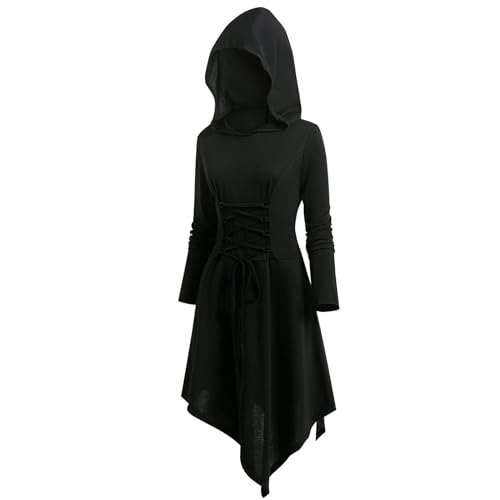 Yrtbgd 2024 Nuevo Vestido Gótico Para Mujer, Disfraz Medieval Con Capucha Para Halloween Y Carnaval Gótico Nuevo 1, L Yrtbgd 2024 Nuevo Vestido Gótico Para Mujer, Disfraz Medieval Con Capucha Para Halloween Y Carnaval Gótico Nuevo 1, L