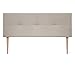 DHOME Cabecero Cabezal tapizado en Polipiel o Tela AQUALINE con Patas cabeceros Cama (Tela Beige,160x105cm (Camas 150/160))