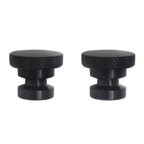 Image of Black Aluminum Seat Mounting Nuts Quick Release Seat Bolts Compatible with Harley Davidson Touring & Softail Rust-Resistant (2-Pack)