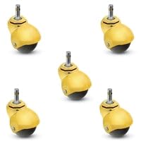 PBH20223MB-3ED-SET - Metalized Brass Baron 2" Spherical Ball Caster - Grip Ring Stem - Set of 5