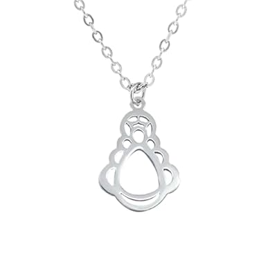 Only faith Collar de Virgen del Rocio para mujer Acero inoxidable colgante Virgen Maria con Tarjeta de Presentación collar 45 cm (Virgen del Rocio Plateado) | Ya disponible en tu tienda friki favorita! En mundofriki.es!