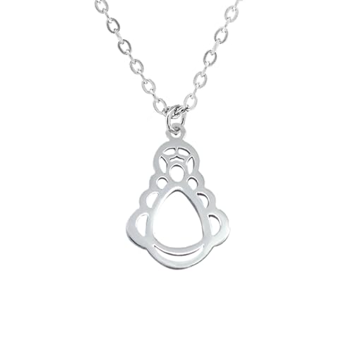 Only faith Collar de Virgen del Rocio para mujer Acero inoxidable colgante Virgen Maria con Tarjeta de Presentación collar 45 cm (Virgen del Rocio Plateado)