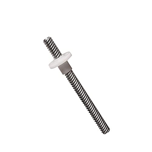 Lysee 3D Printer Parts & Accessories - 2pcs TR8 Lead Screw Dia 8MM Thread 8mm Length 300mm with TR88 White POM nut 3D priinter Parts - (Size: TR8X8)