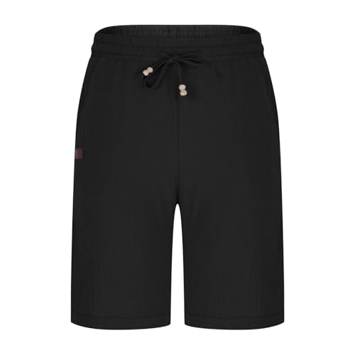 Mens Casual Linen Shorts Casual Cotton Linen Shorts Elastic Waist Short Pants Lightweight Short Summer Golf Shorts2