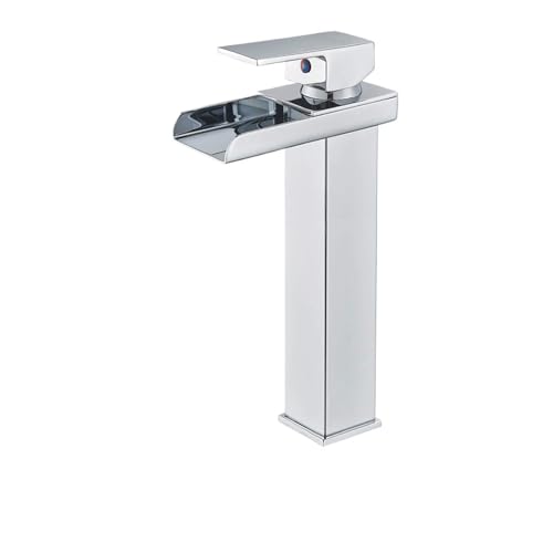 Robinet de lavabo cascade chrome mitigeur monotrou de salle de bain moderne