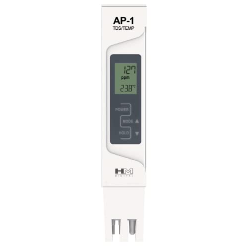 Image of HM Digital AP-1 AquaPro Water Quality Total Dissolved Solids Tester, 0-5000 ppm TDS Range, 1 ppm Resolution, + /- 2% Readout Accuracy, Plastic, Pack of 1