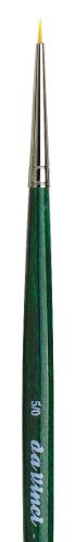 Image of da Vinci Watercolor Series 5570 CosmoTop Nova Paint Brush, Round Synthetic with Short Green Handle, Size 5 /0 (5570-5 /0)