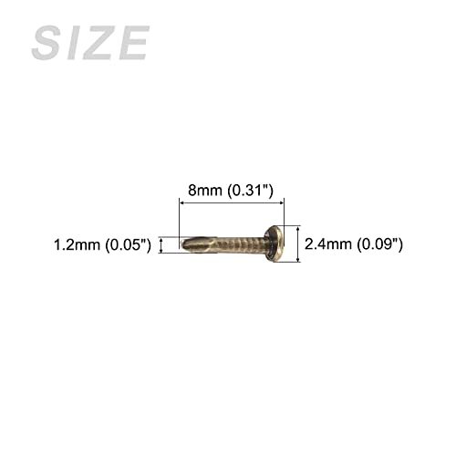 METALLIXITY 200 clavos pequeños 1.2x8mm acero al carbono tono bronce miniatura 2