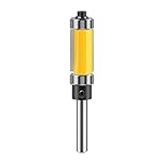 2. Heavy-Duty Double Edged Trimmer Bit with Top/Bottom Bearings, 6mm Shank for Countertops & Milling Carbon Wood Trimming Router Cutter