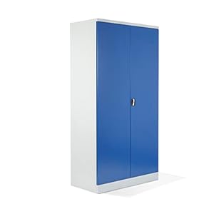 Schrank & Stuhl Werkstattschrank mit Fachböden Grau/Blau