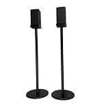 Zgouo Speaker Stands Compatible with Sony SA-RS3S Wireless Rear Speakers，The Speaker Floor Stand can Hide The Power Cord and is Made of Aluminum Alloy Material（only Stand (Black Pair)