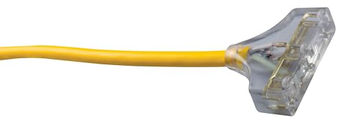 Solar Extra Heavy Duty Extension Cord, 50Ft, 12/3 Gauge, 3 Conductor, 3-Outlet Outdoor Extension Cord, SJEOW, Lighted End, Yellow, 3588SW0002 by Southwire - Image 5