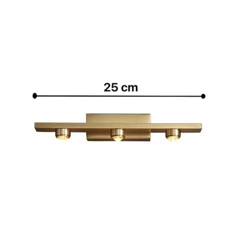 Image of Groeien 3 LED Golden 3 watt Wall Sconce Bathroom Vanity Indoor Outdoor Light Fixtures for Mirror, Hallway,Bedroom,Indoor Wall Light(LuxeBeam-3LED)