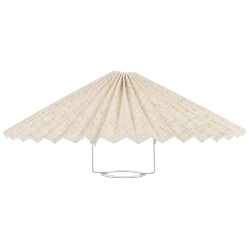 Image of CLISPEED Fabric Pleated Lampshade 31cm Iron Frame Umbrella Shape E27 Compatible for Library and Modern Pendant Lighting