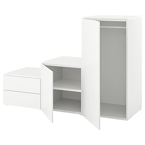 ProTuning PLATSA Armario con 2 puertas+2 cajones, blanco/Fonnes blanco, 180x57x123 cm